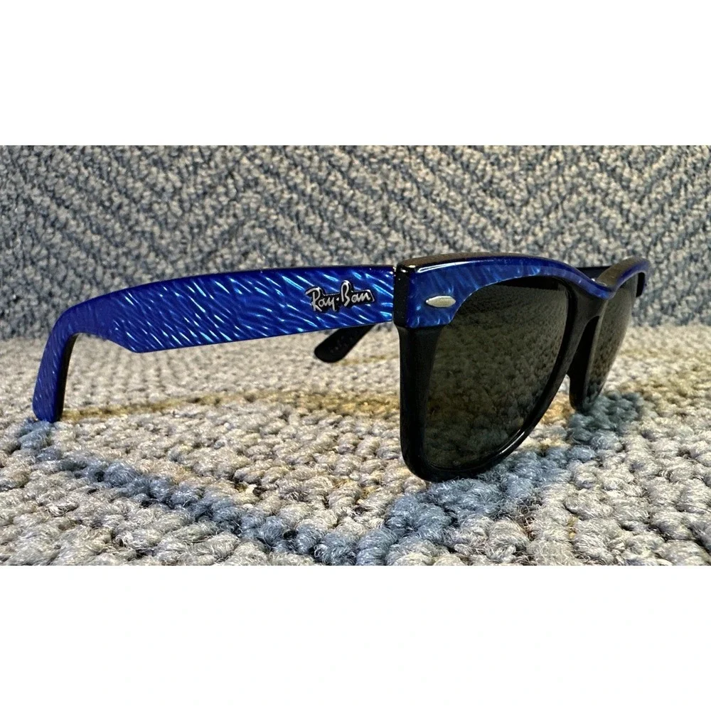 B&L RAY-BAN L1723 VOAS BLUE PEARLIZED TRIM/BLACK G15 CRYSTAL WAYFARER SUNGLASSES